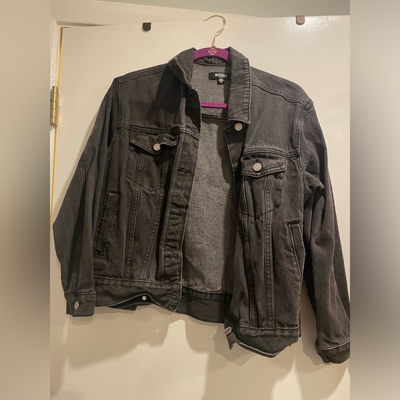 Miss Guided Washed Black Denim Jacket - Picture 1 of 4